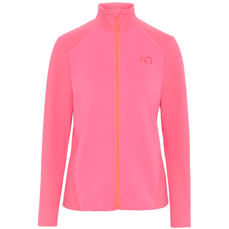 Pink Kari Traa Kari Full Zip Fleece with a soft brushed interior and cozy high collar to keep you warm and snug.
