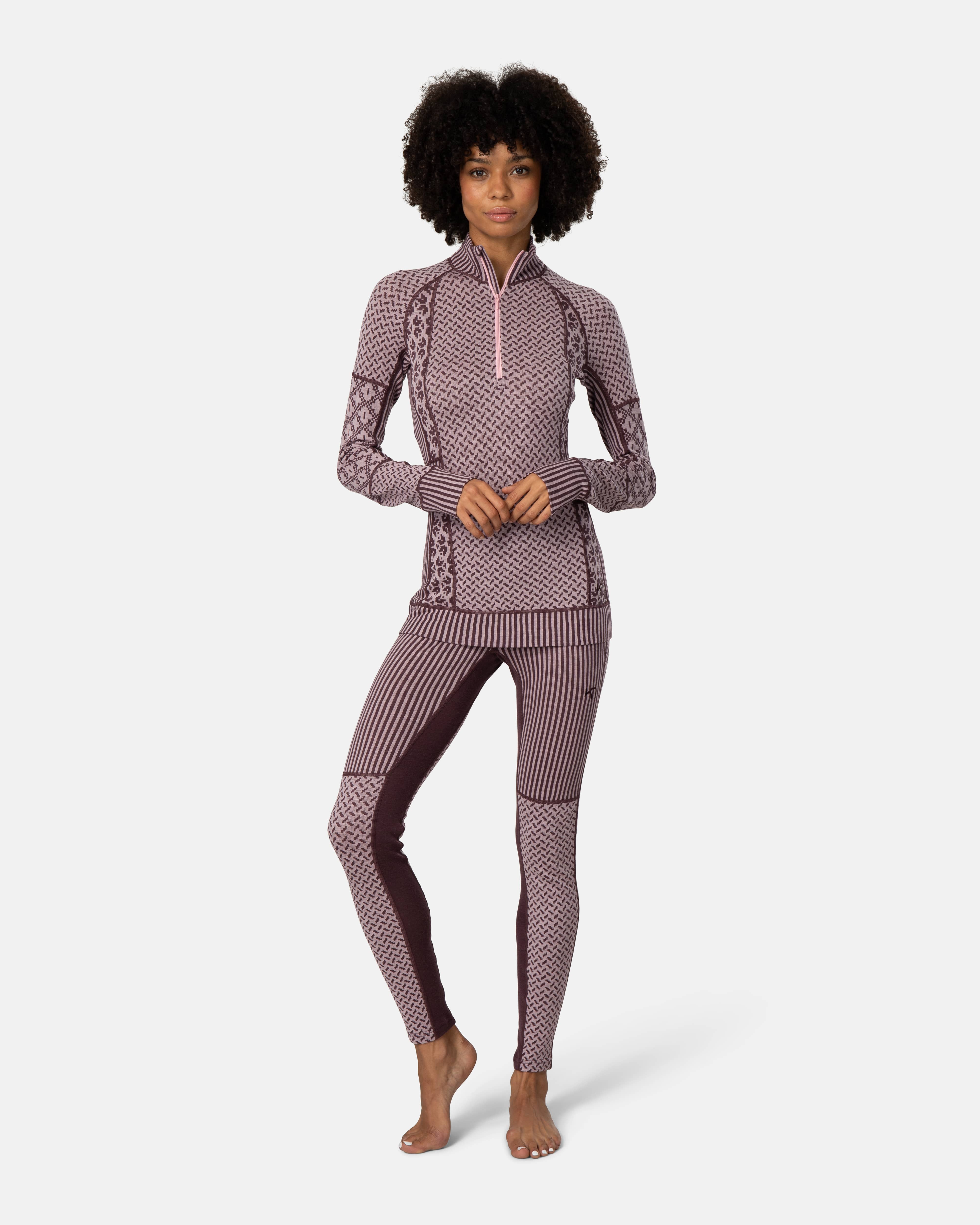 Smekker Half Zip Base Layer - 100% Merino Wool - COCOA POWDER