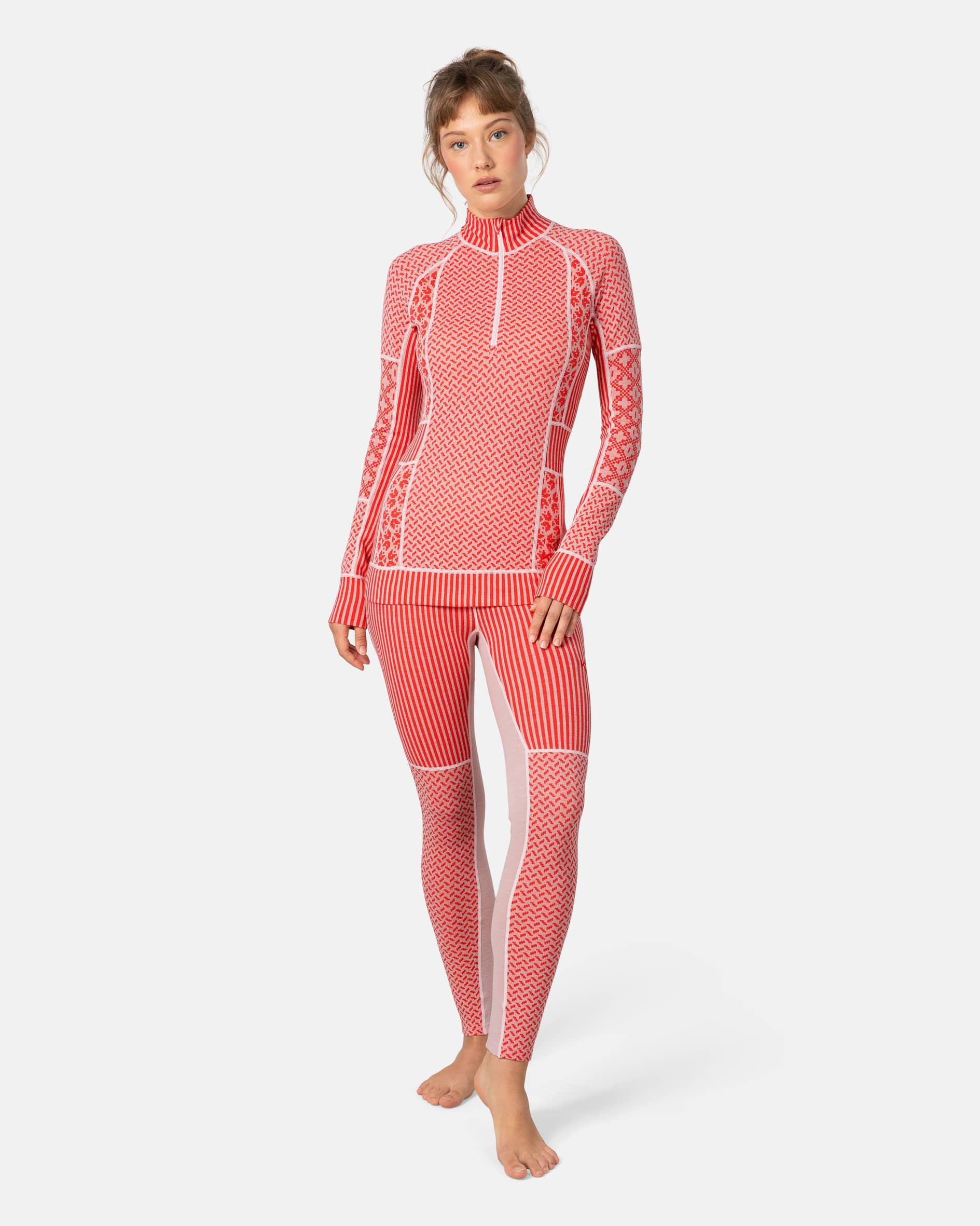 Smekker Half Zip Base Layer - 100% Merino Wool - Gum Pink