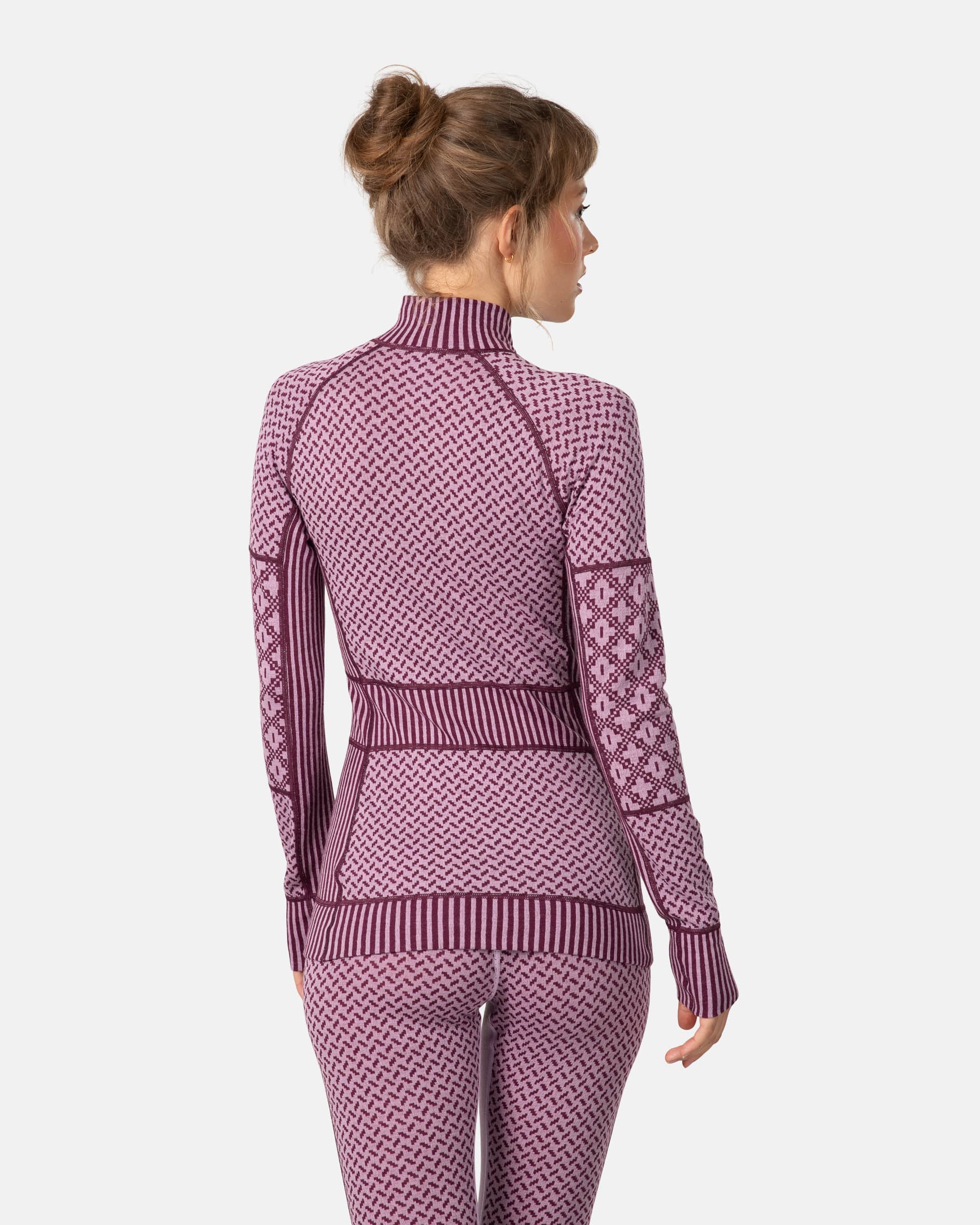 Smekker Half Zip Base Layer - 100% Merino Wool - Light Purple