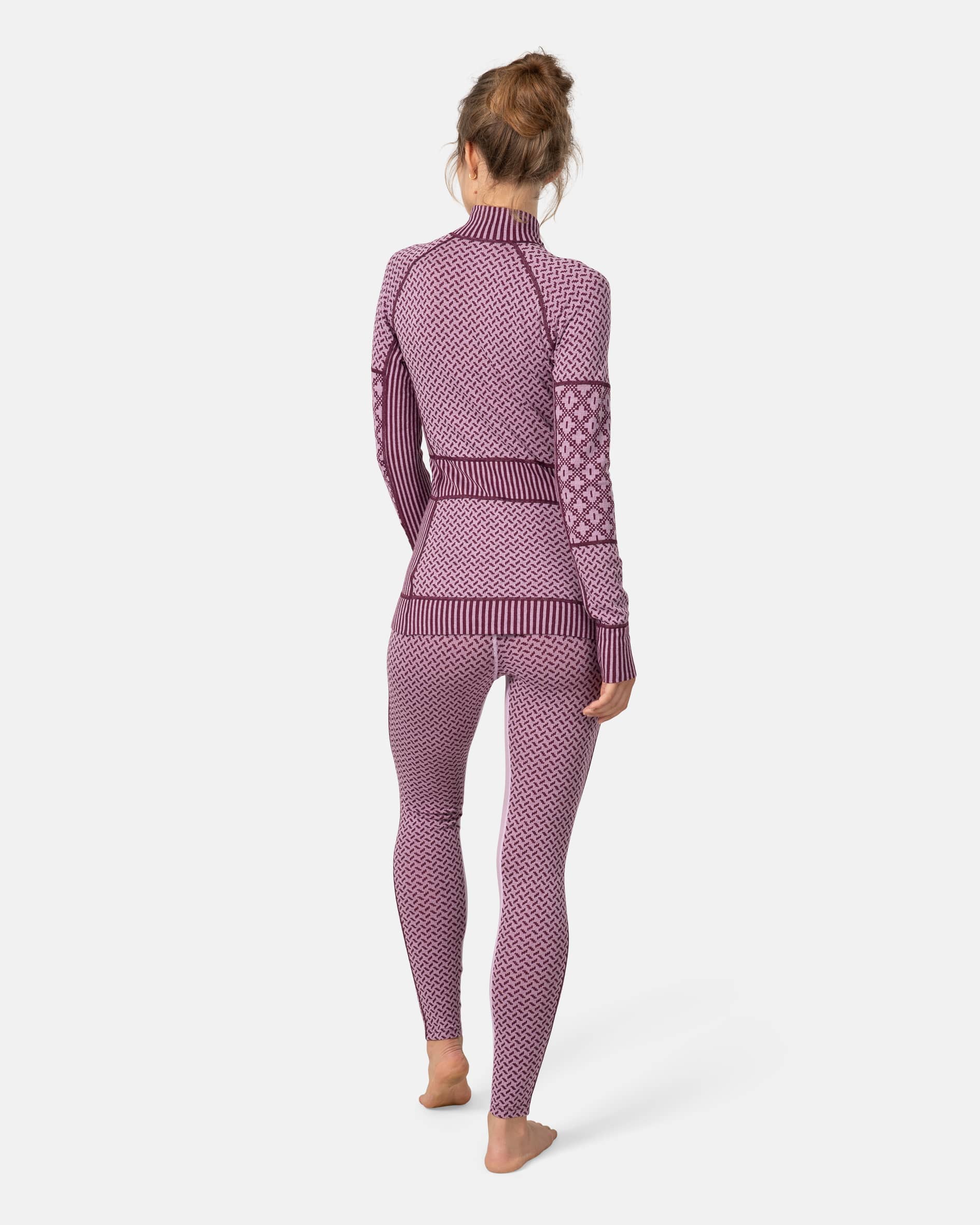 Smekker Half Zip Base Layer - 100% Merino Wool - Light Purple