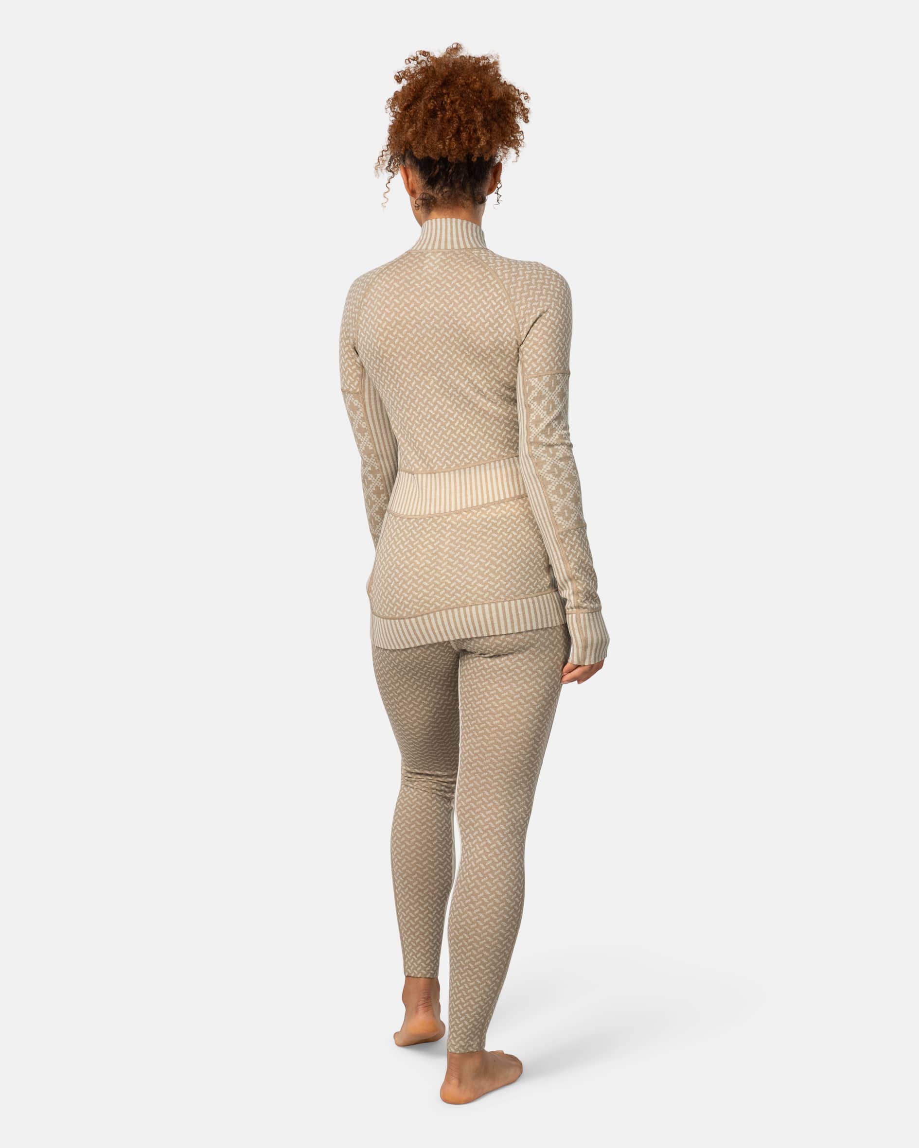 Smekker Half Zip Base Layer - 100% Merino Wool - Light Brown