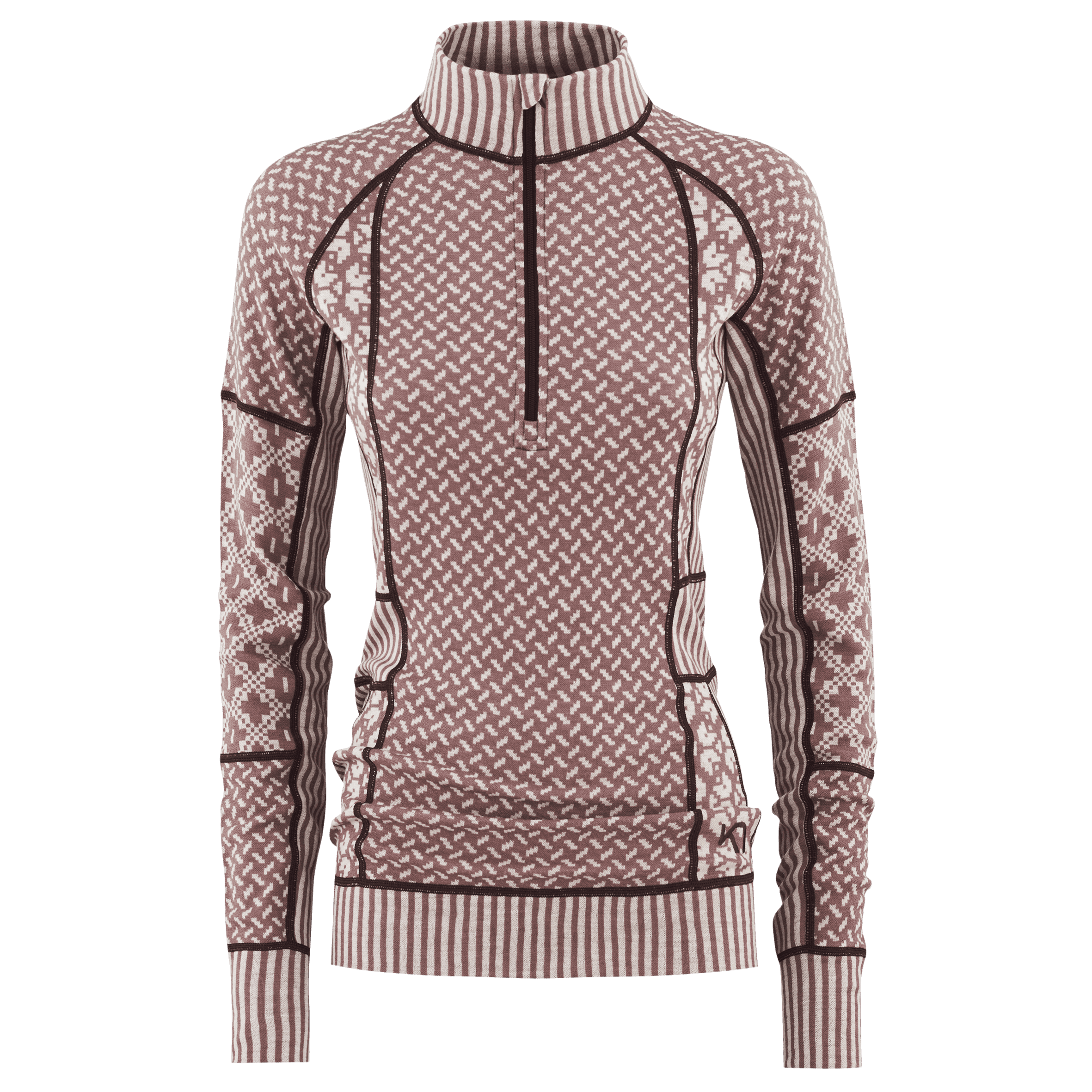 Smekker Half Zip Base Layer - 100% Merino Wool - Taupe