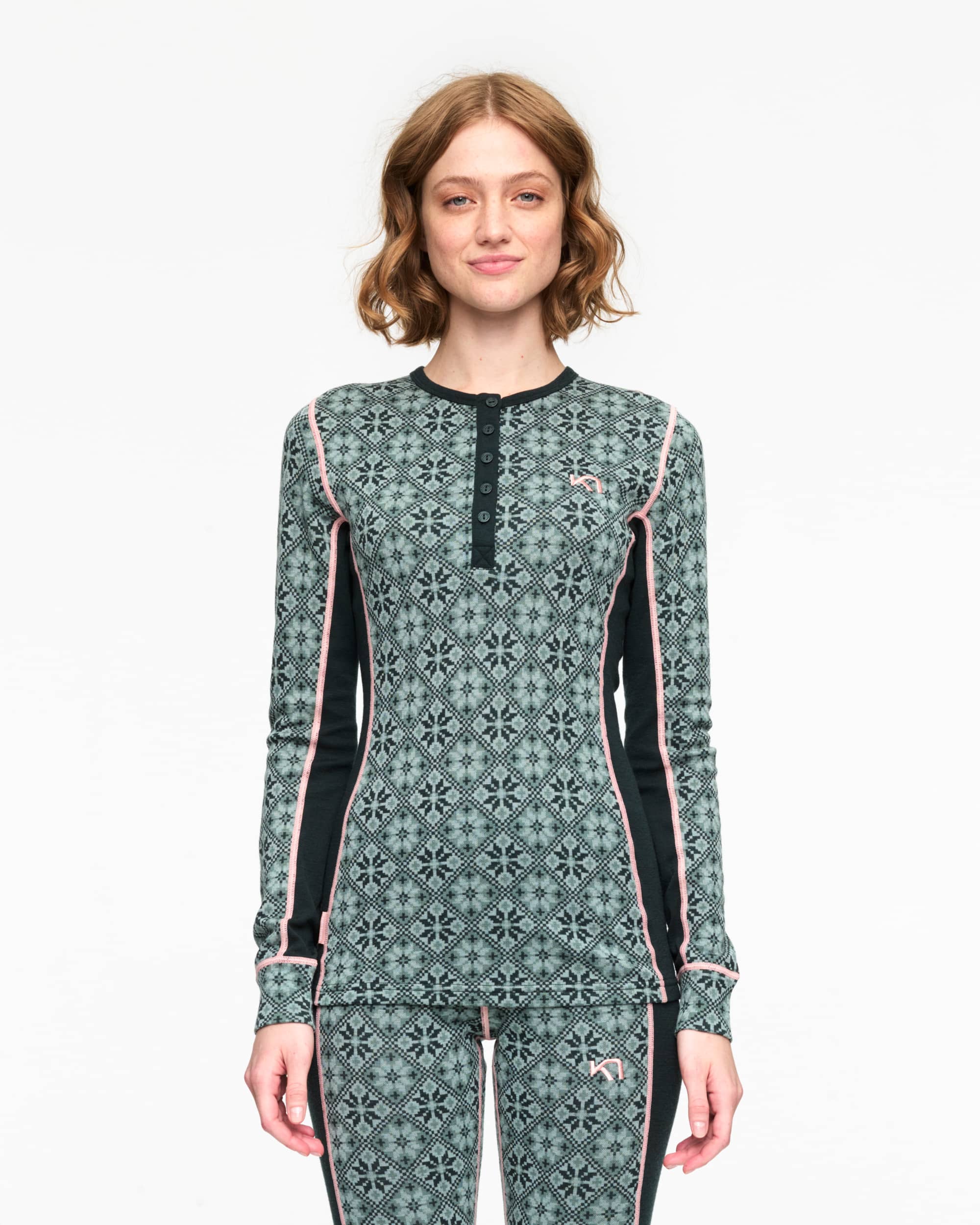 Rose Long Sleeve Baselayer - 100% Merino Wool - Murk Green