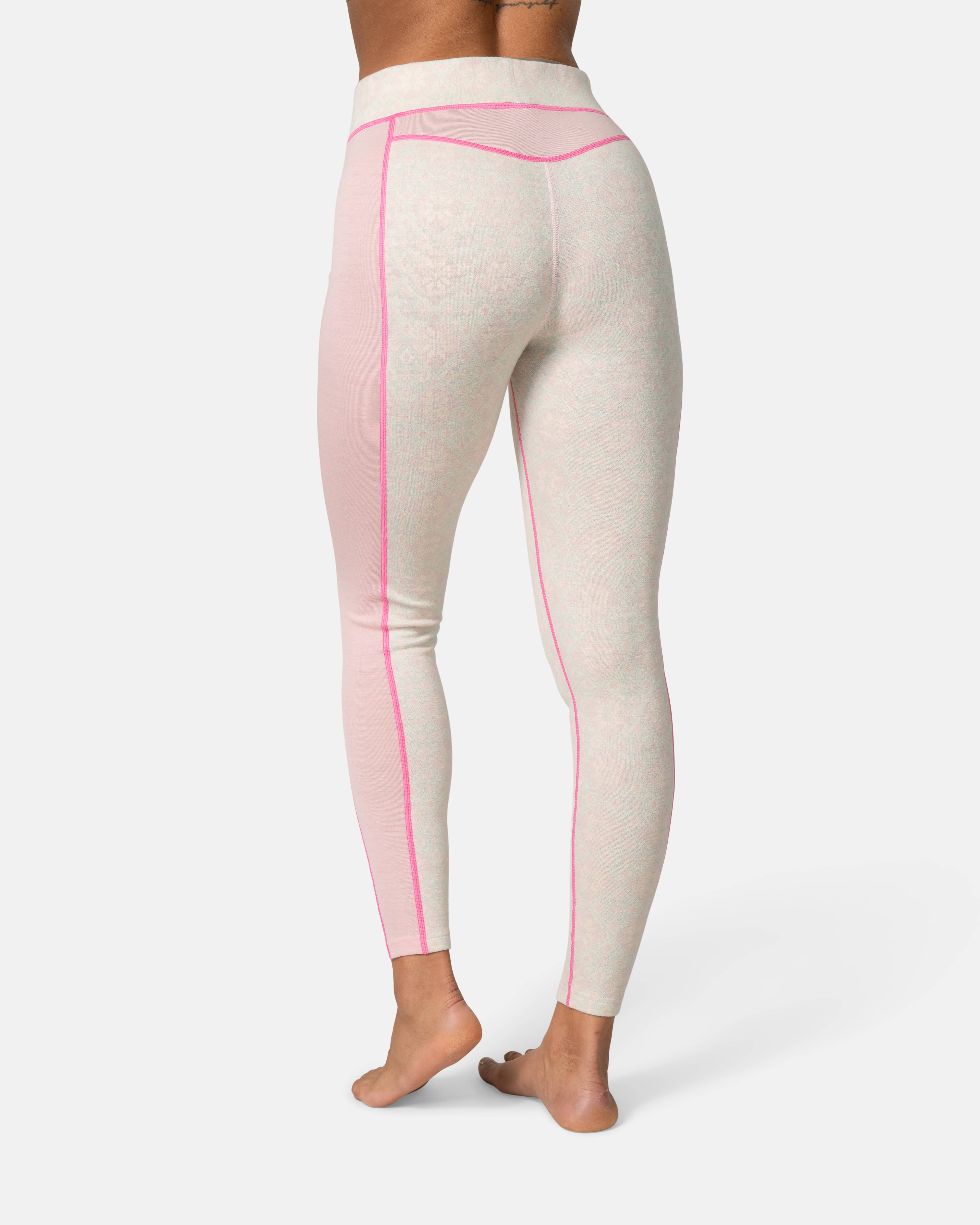 Rose High Waist Pants – 100% Merino Wool Base Layer - COTTON CANDY