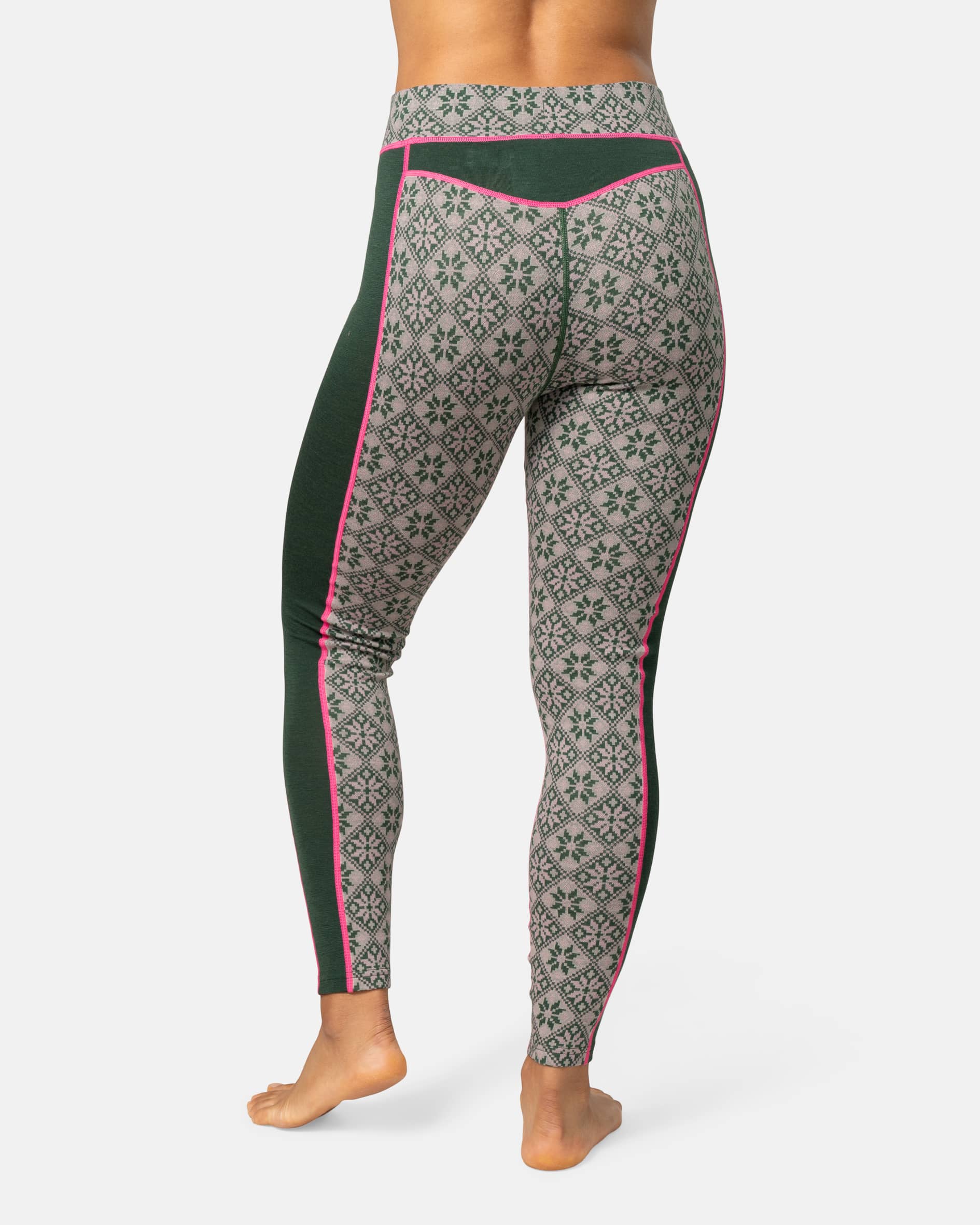 Rose High Waist Base Layer Pants - 100% Merino Wool - Thyme Green