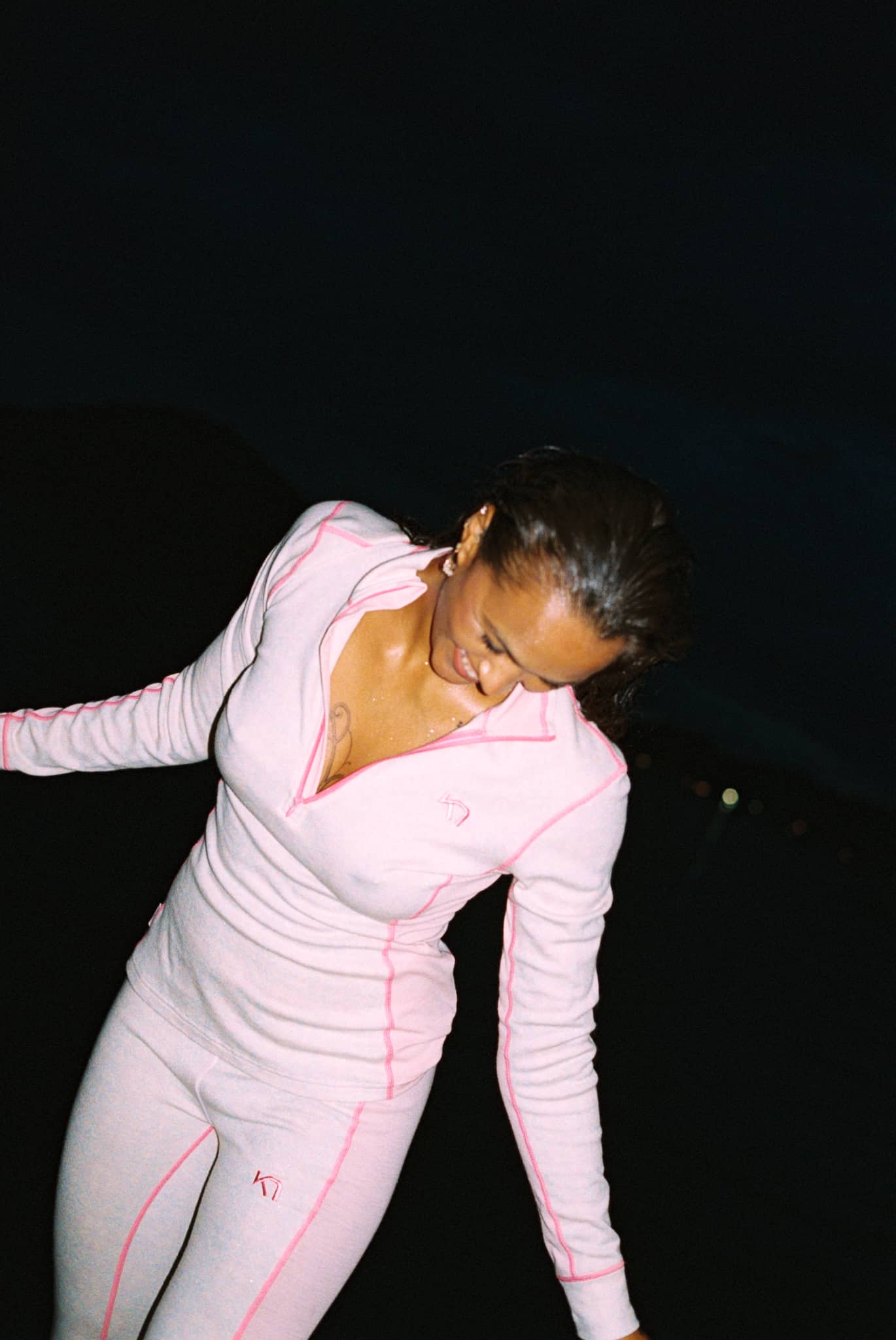Rose High Waist Base Layer Pants - 100% Merino Wool - COTTON CANDY