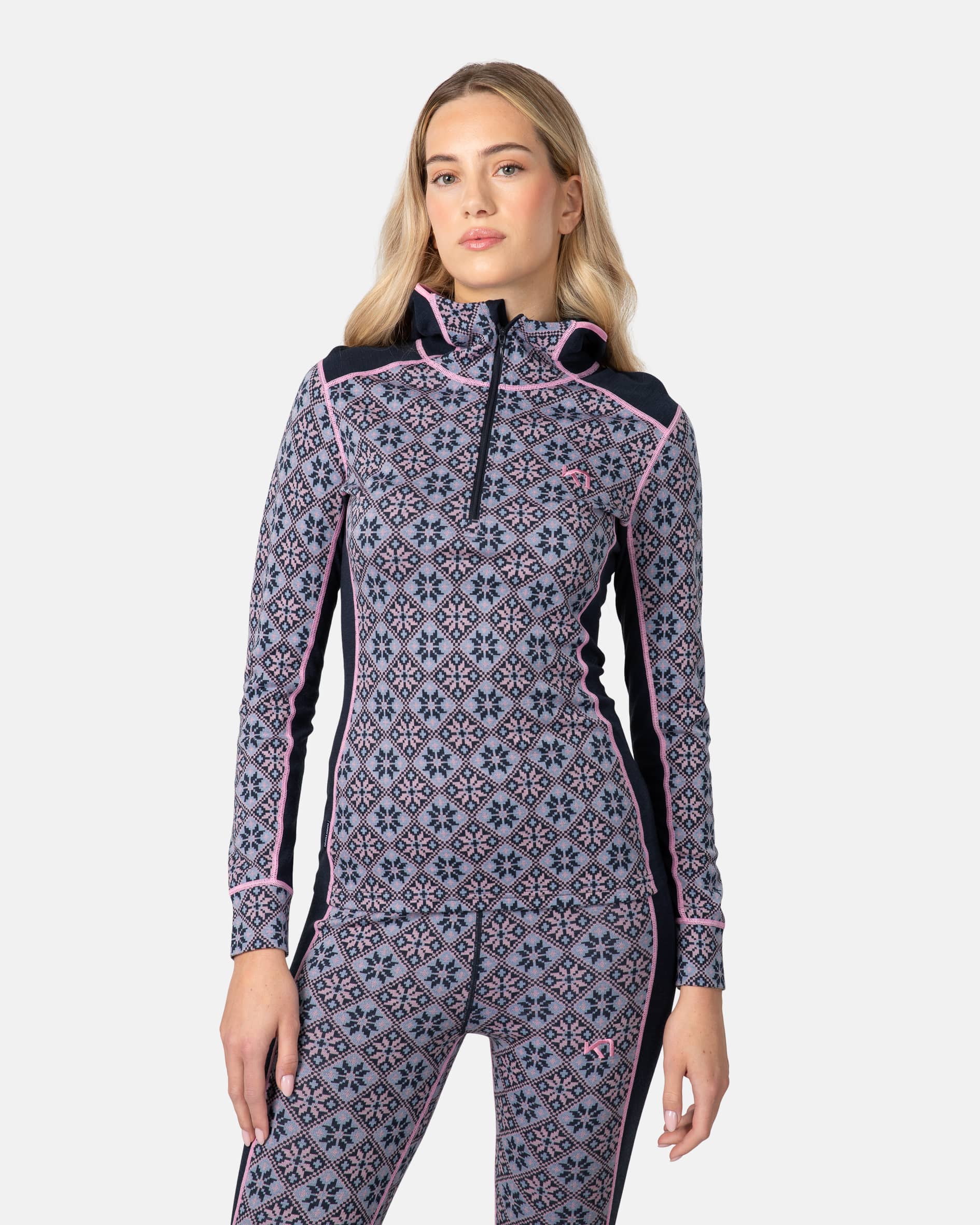 Rose Base Layer Hoodie - 100% Merino Wool - Roy Blue