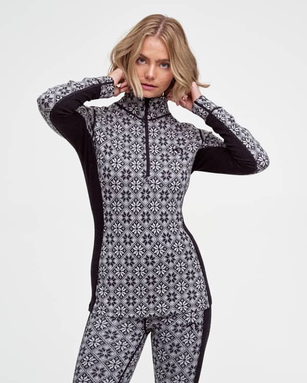 Rose Half Zip Base Layer Top - 100% Merino Wool