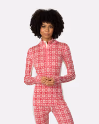 Rose Half Zip Base Layer Top - 100% Merino Wool