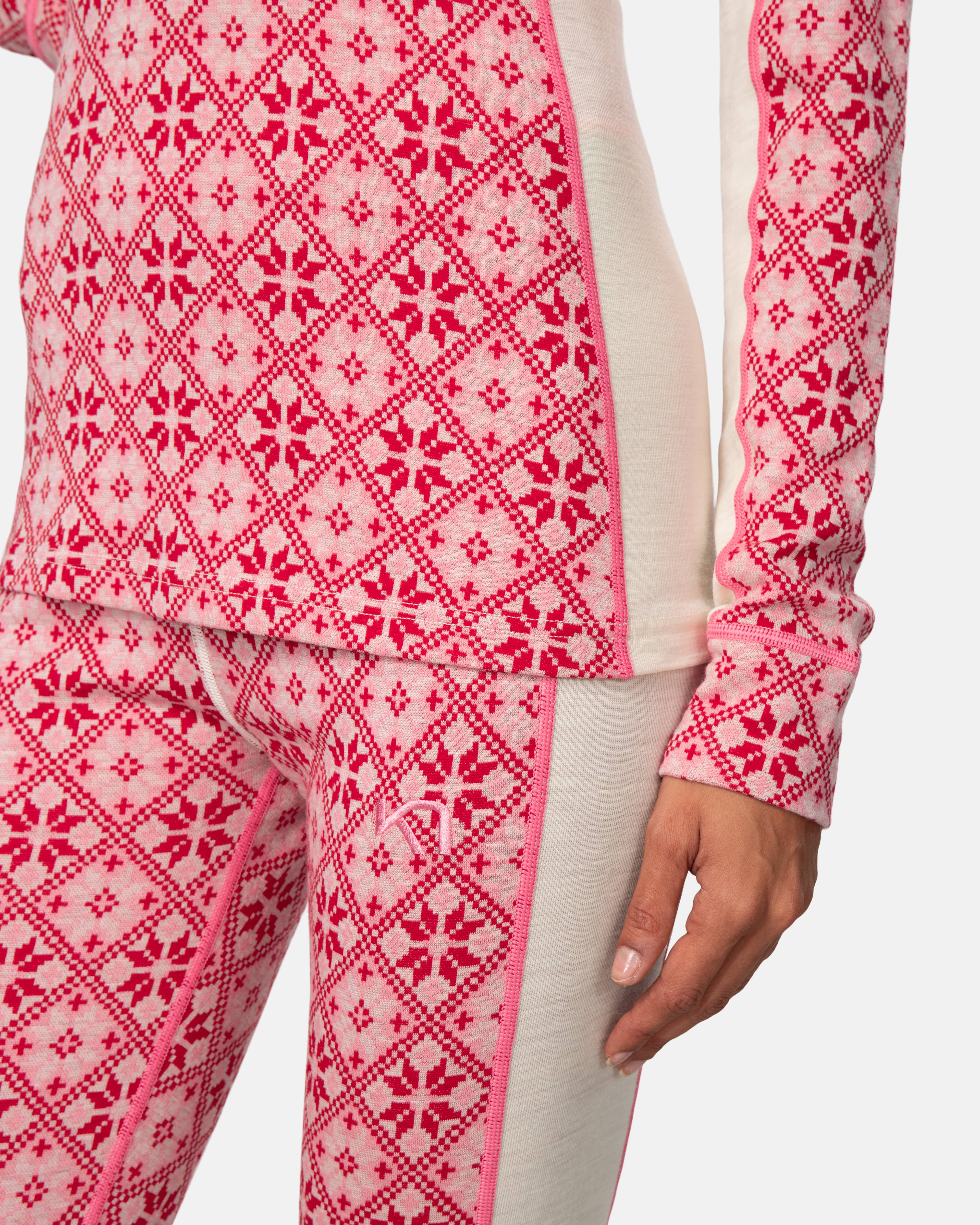 Rose Half Zip Base Layer Top - 100% Merino Wool