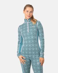 Rose Half Zip Base Layer Top - 100% Merino Wool