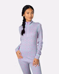 Rose Half Zip Base Layer Top - 100% Merino Wool