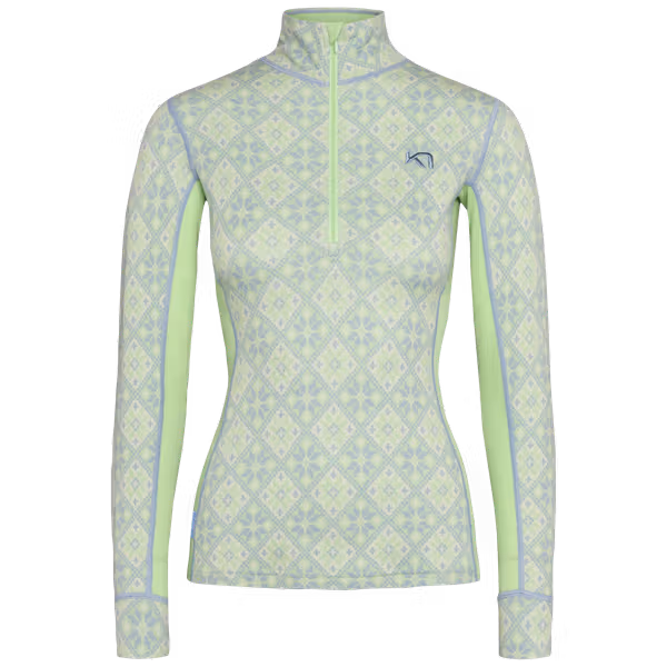 Rose Half Zip Base Layer Top - 100% Merino Wool