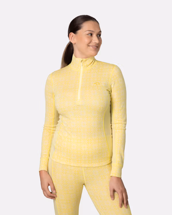 Rose Half Zip Base Layer Top - 100% Merino Wool