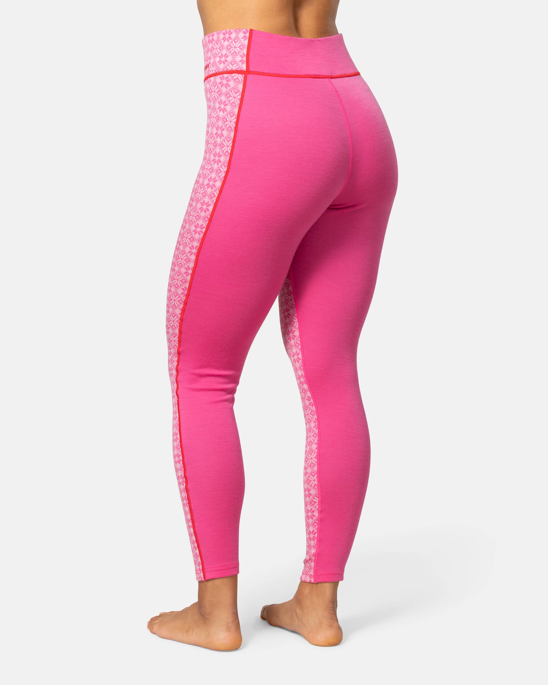 Rose Light Baselayer Pants - High Waisted - Bright Pink