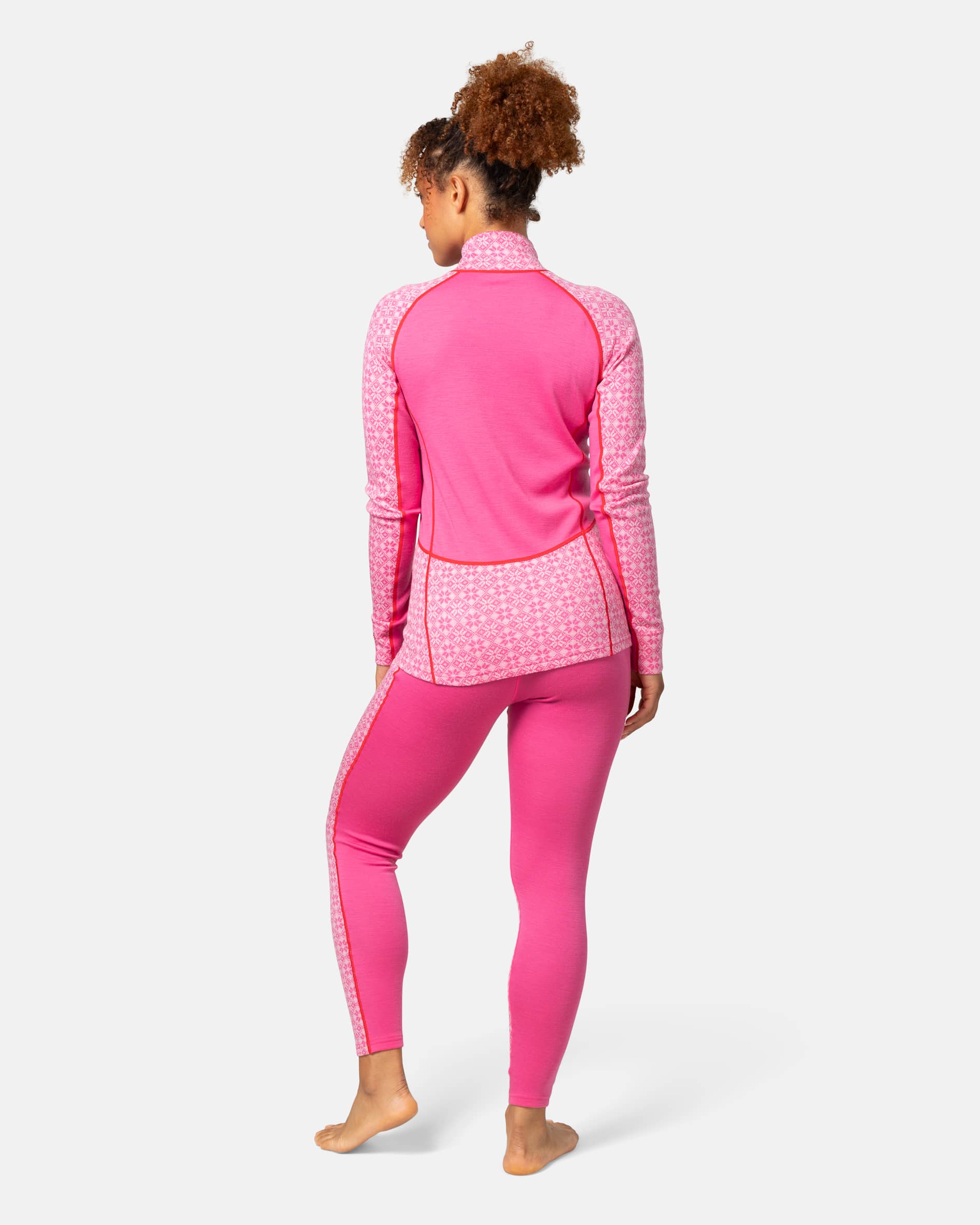 Rose Light Baselayer Half Zip - Bright Pink
