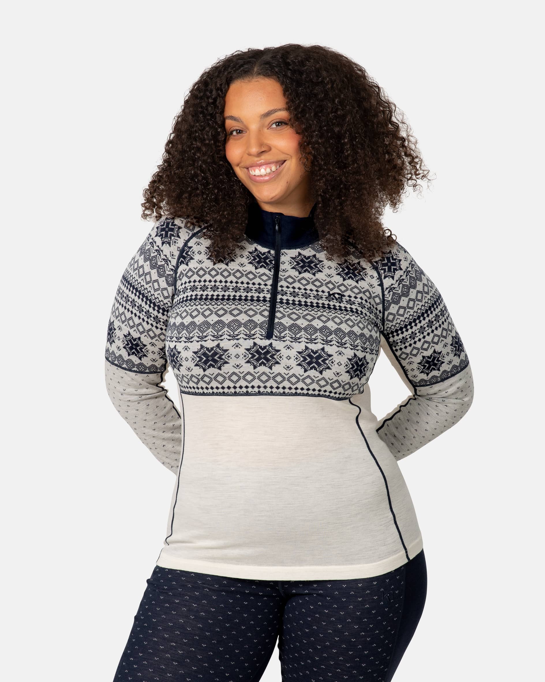 Vilma Half Zip - Natural White