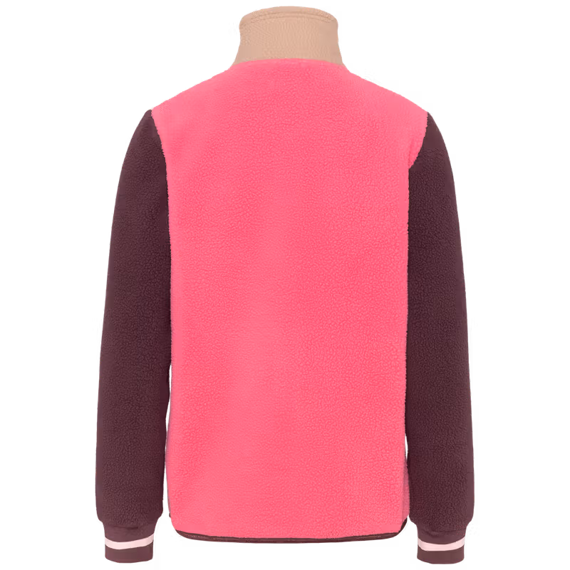 Back of the maroon and pink Kari Traa Røthe Midlayer, showing the color-blocked design and regular fit.