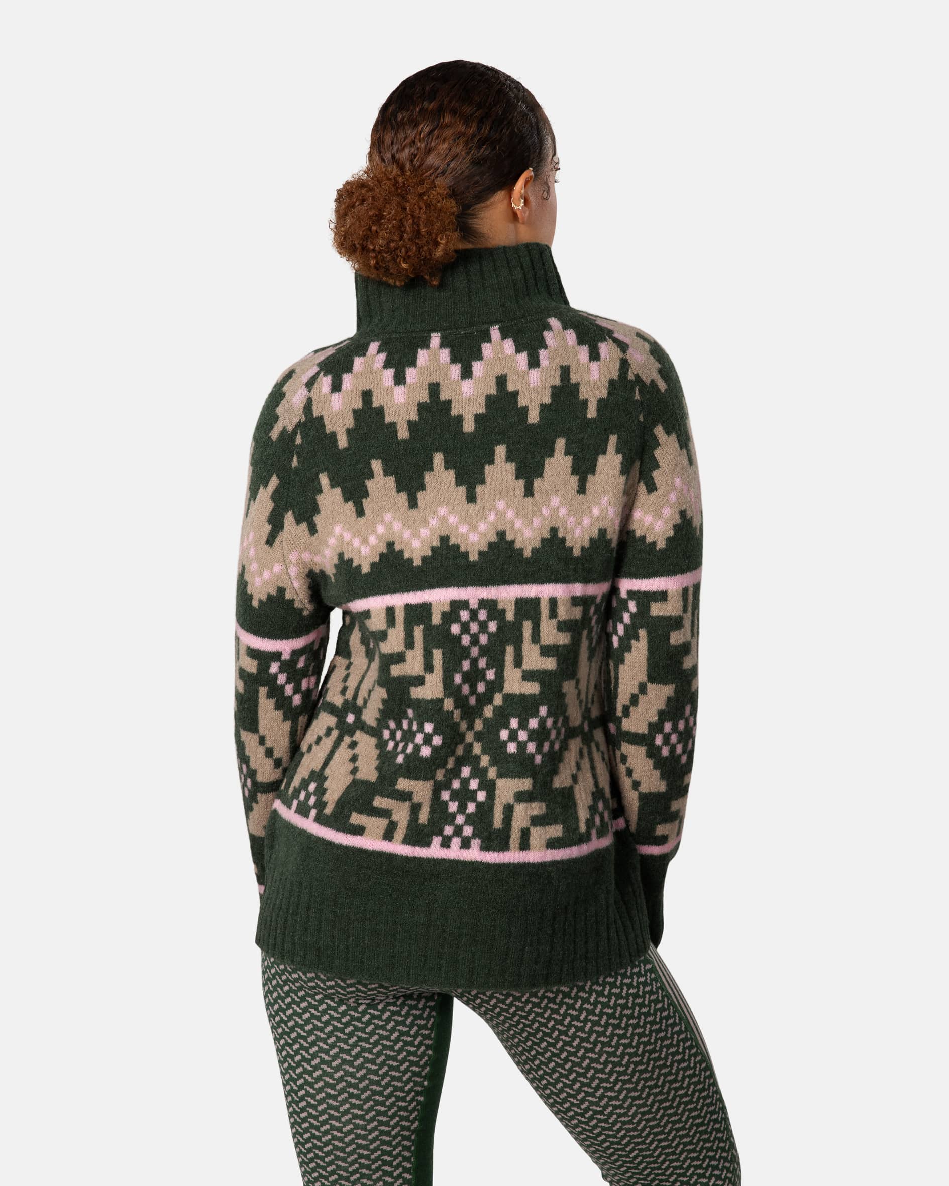 Amelia Knit – Warm Sweater with Nordic Pattern - Thyme Green