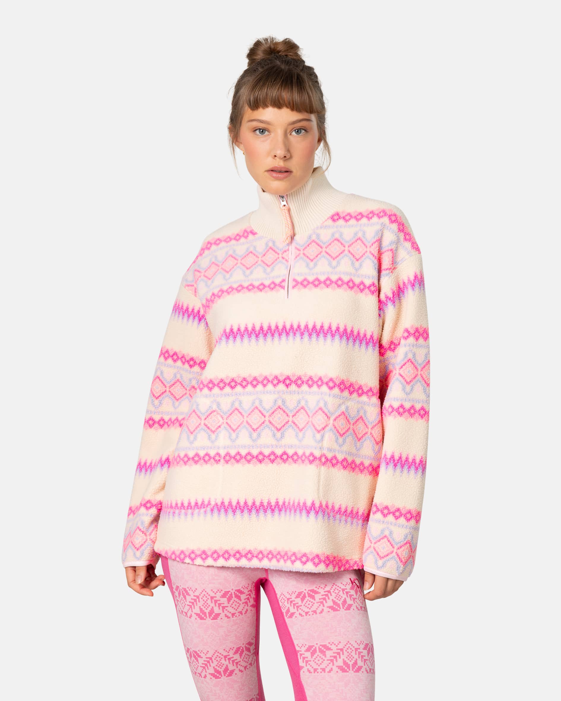 Ruthie Midlayer Half Zip - Bjerk White