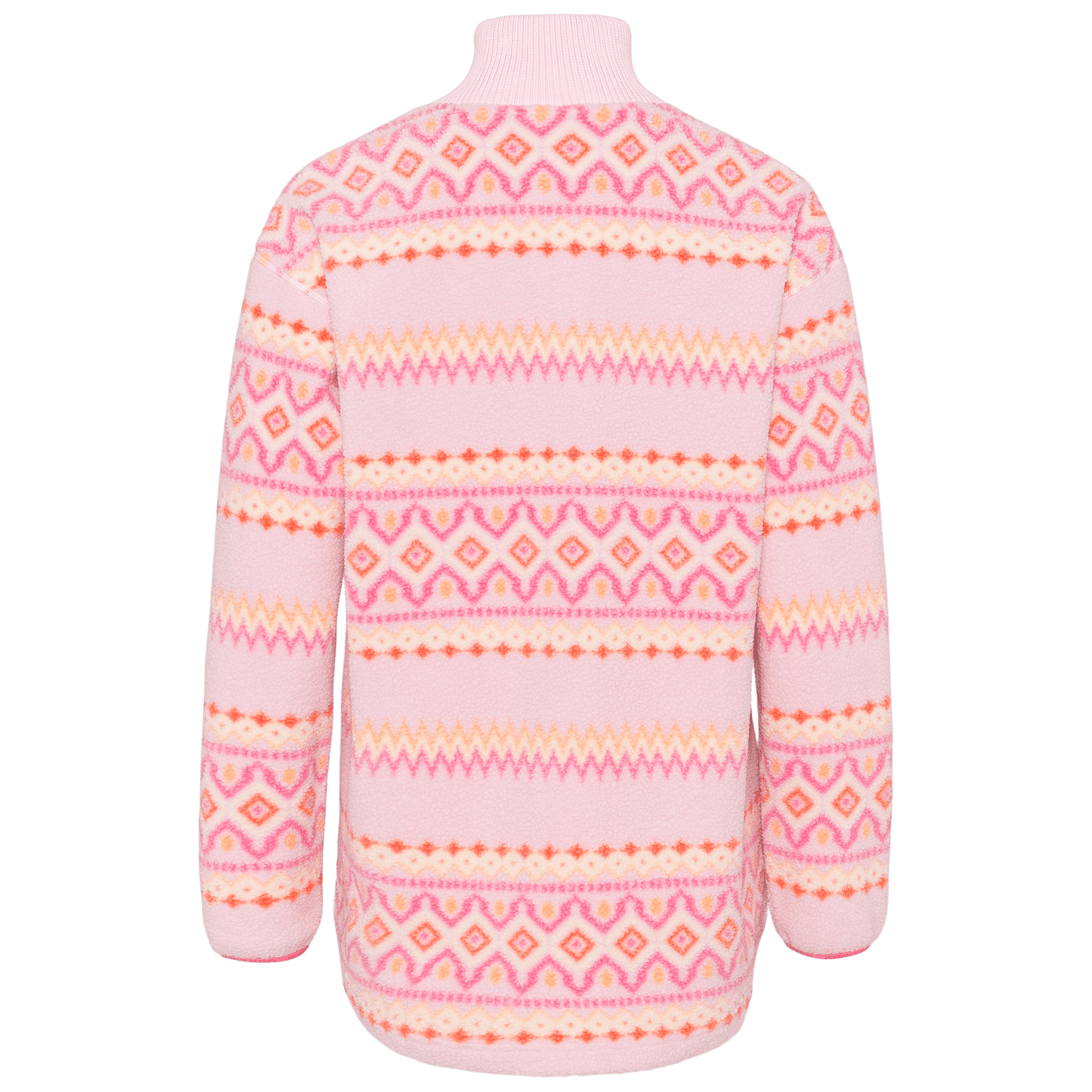Ruthie Midlayer Half Zip – supermyk fleece med mønster - PINK FROST