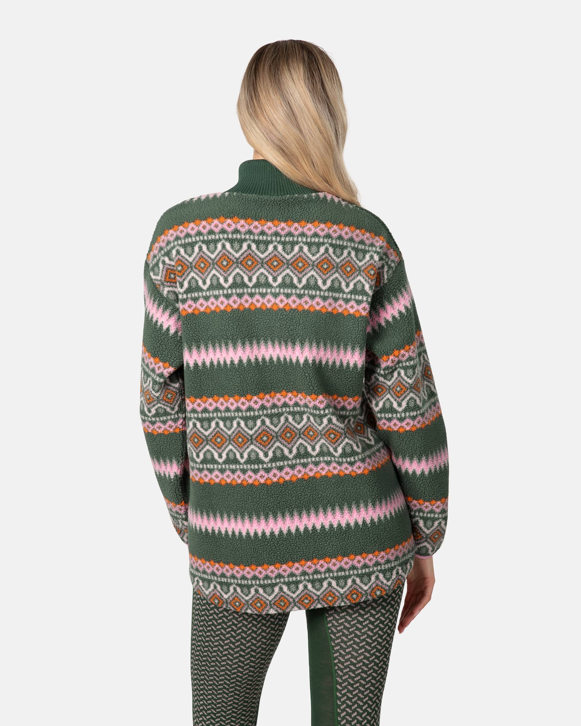 Ruthie Midlayer Half Zip - Thyme Green