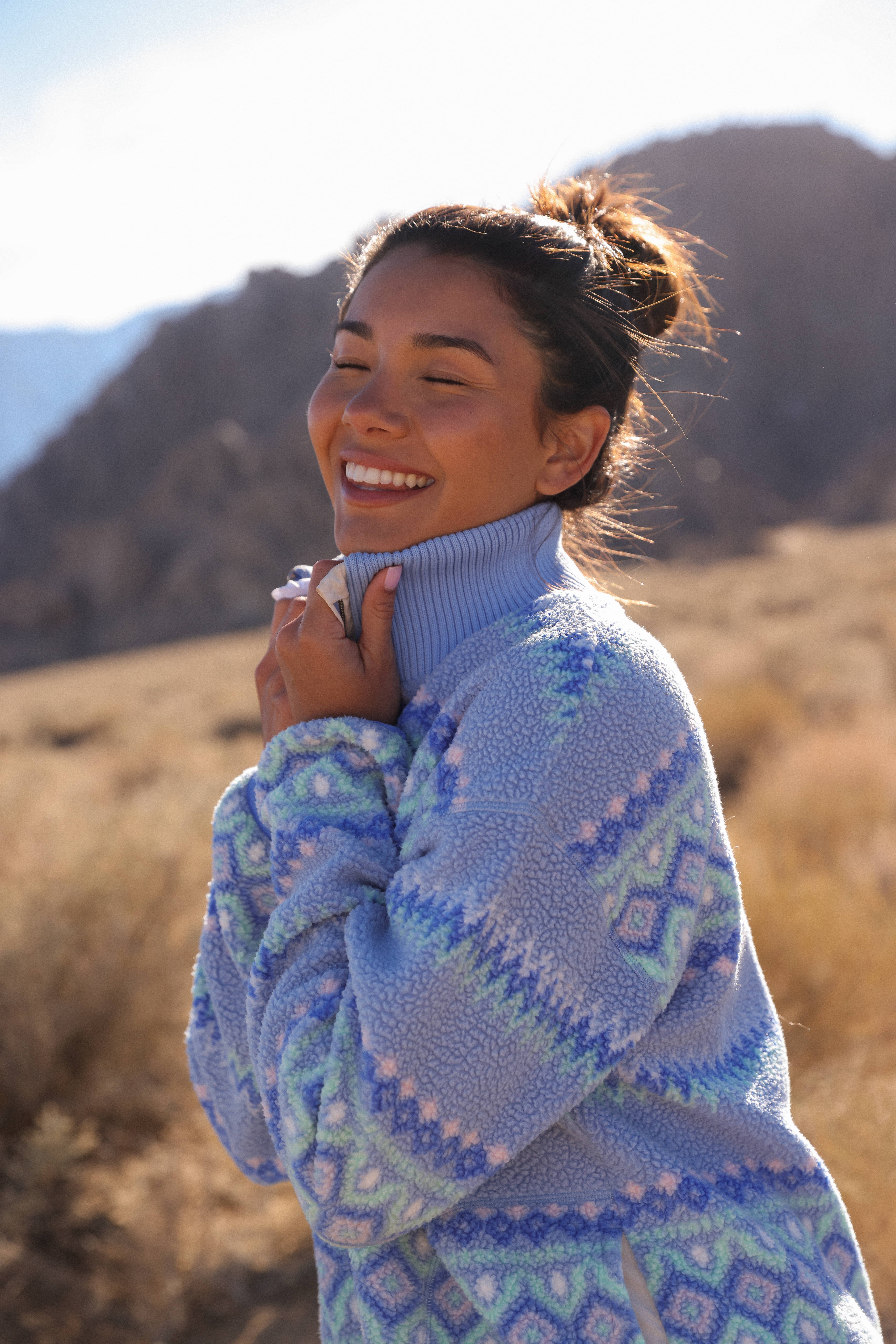 Ruthie Midlayer Half Zip - IRIS Blue