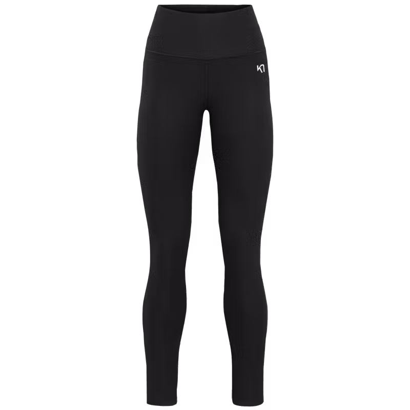 Black Kari Traa Nina High Waist Tights with a flattering high waist, adjustable drawcord, and secret stash pocket.