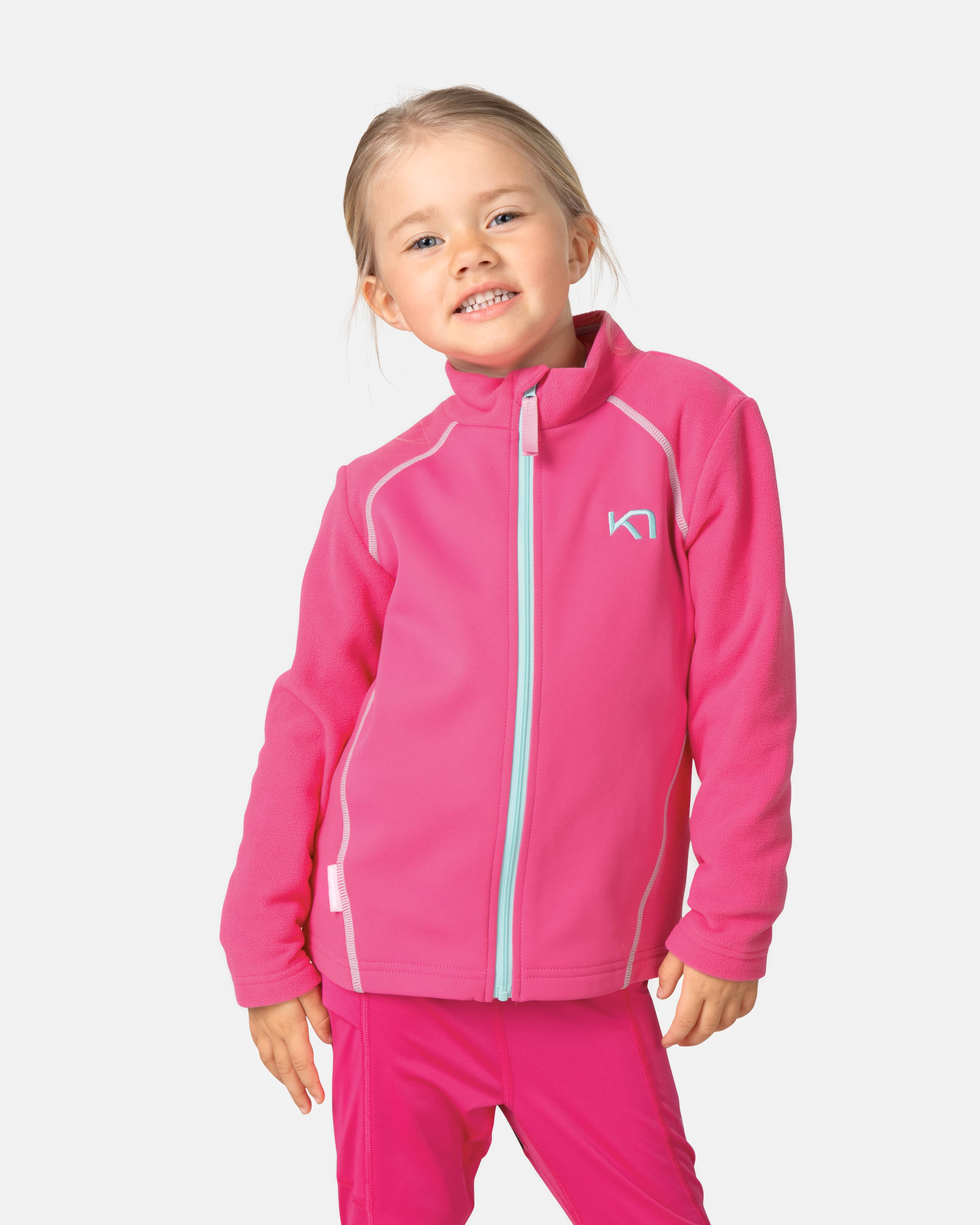 karikarin Kari Full Zip Fleece Kids - Bright Pink