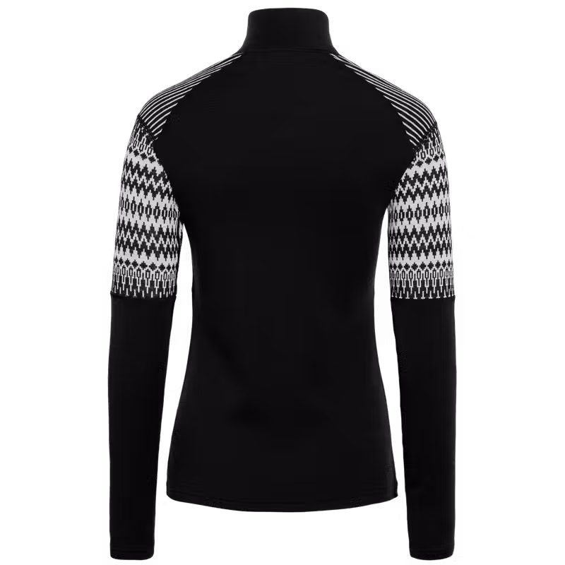 Back of the black Kari Traa Silja 2.0 Half Zip, made from ethically sourced, non-mulesing Merino wool.
