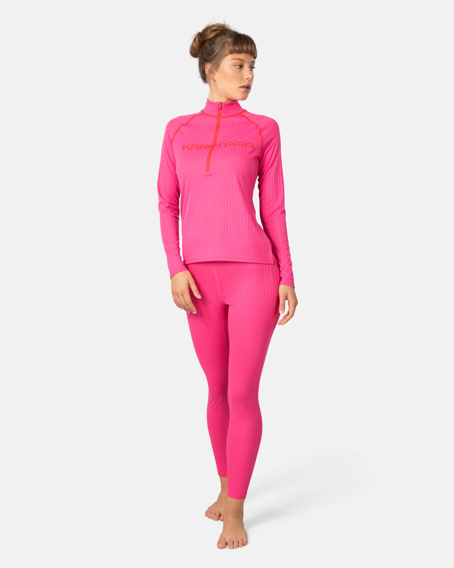 Ella Base Layer Half Zip - Bright Pink