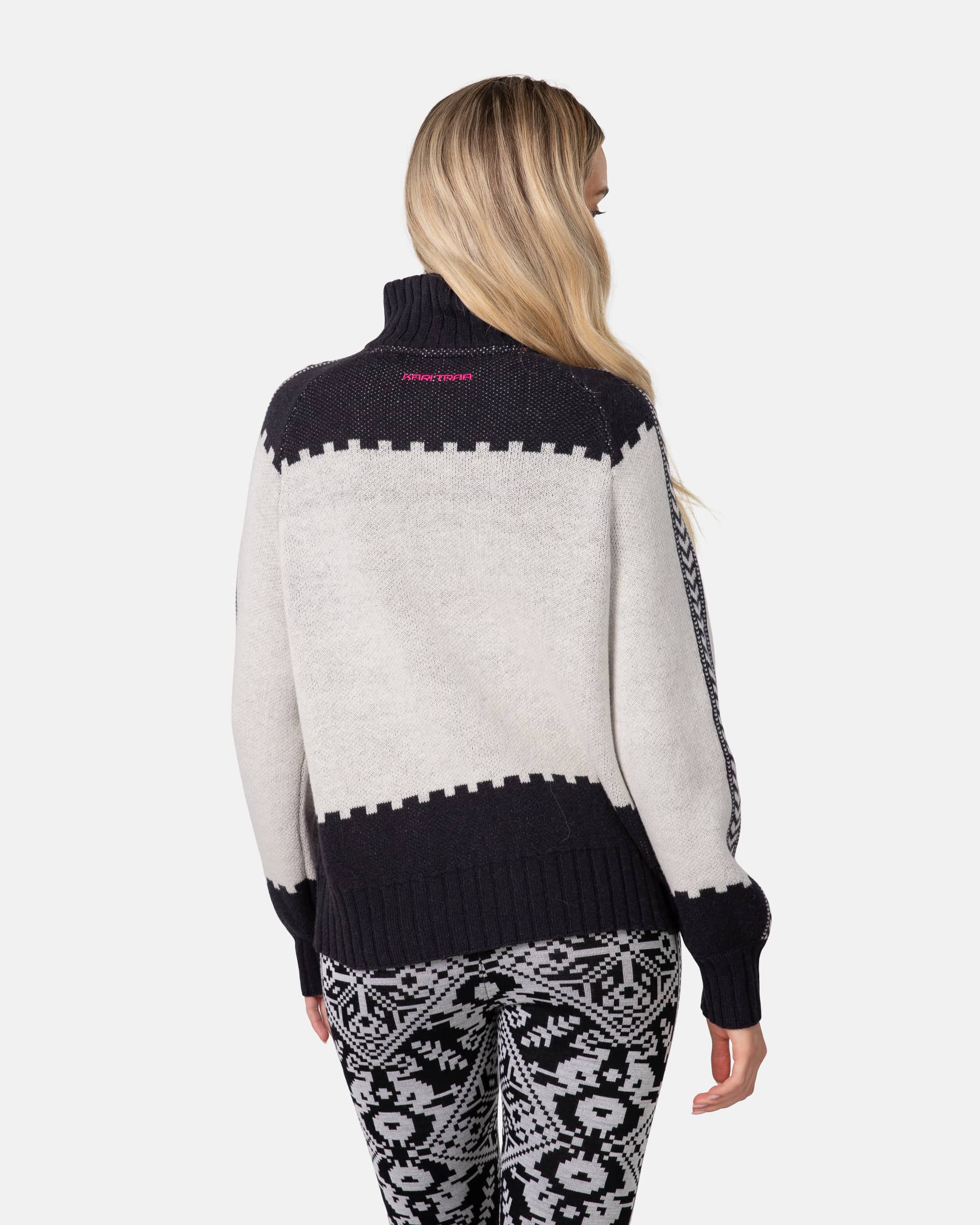 Saga Knit – Merino Wool Sweater with Half Zip - Natural White