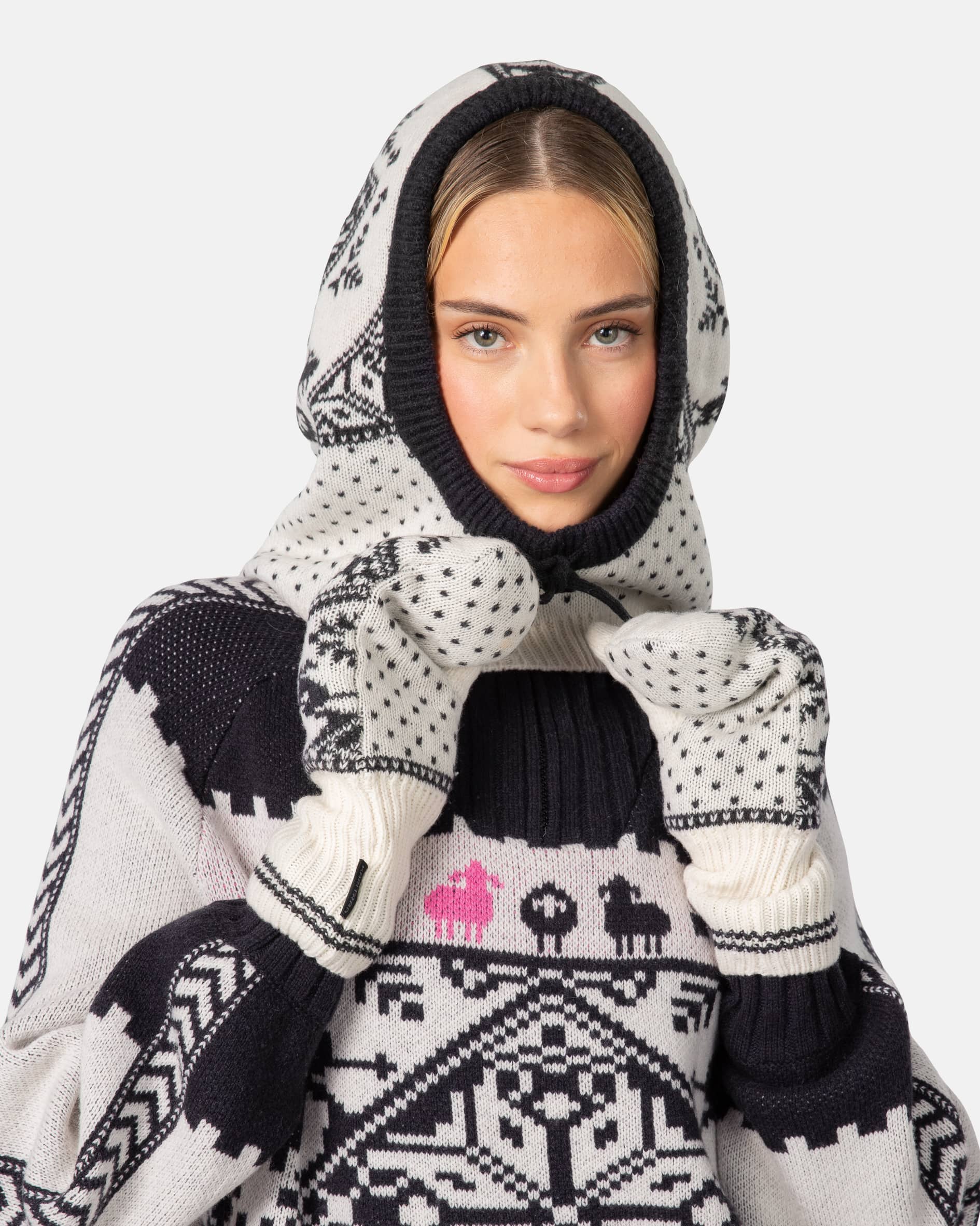 Saga Knit Balaclava - Natural White