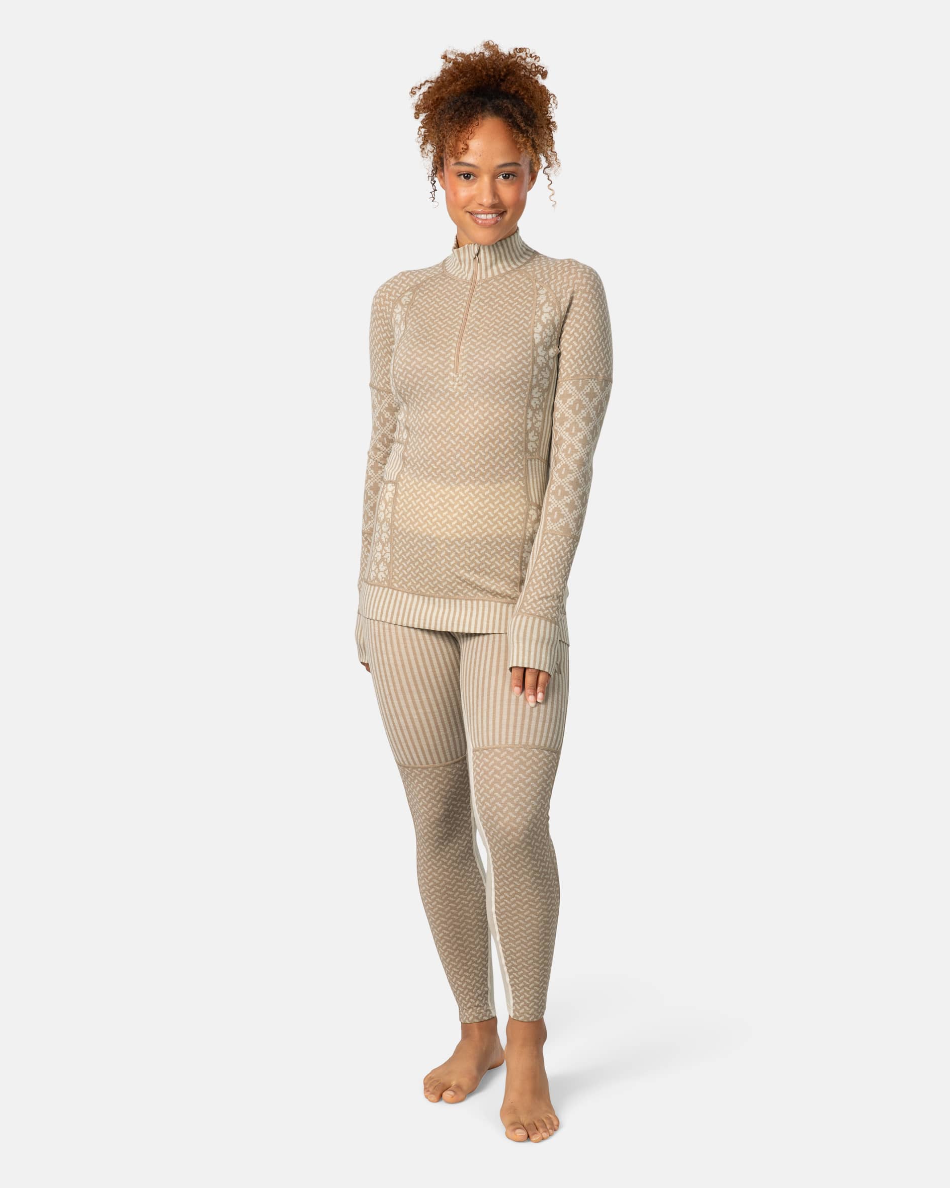 Smekker High Waist Base Layer Pants - Light Brown