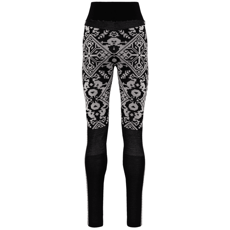 Back of the black Kari Traa Saga Base Layer Pants, featuring strategic mesh ventilation and 4-way stretch.