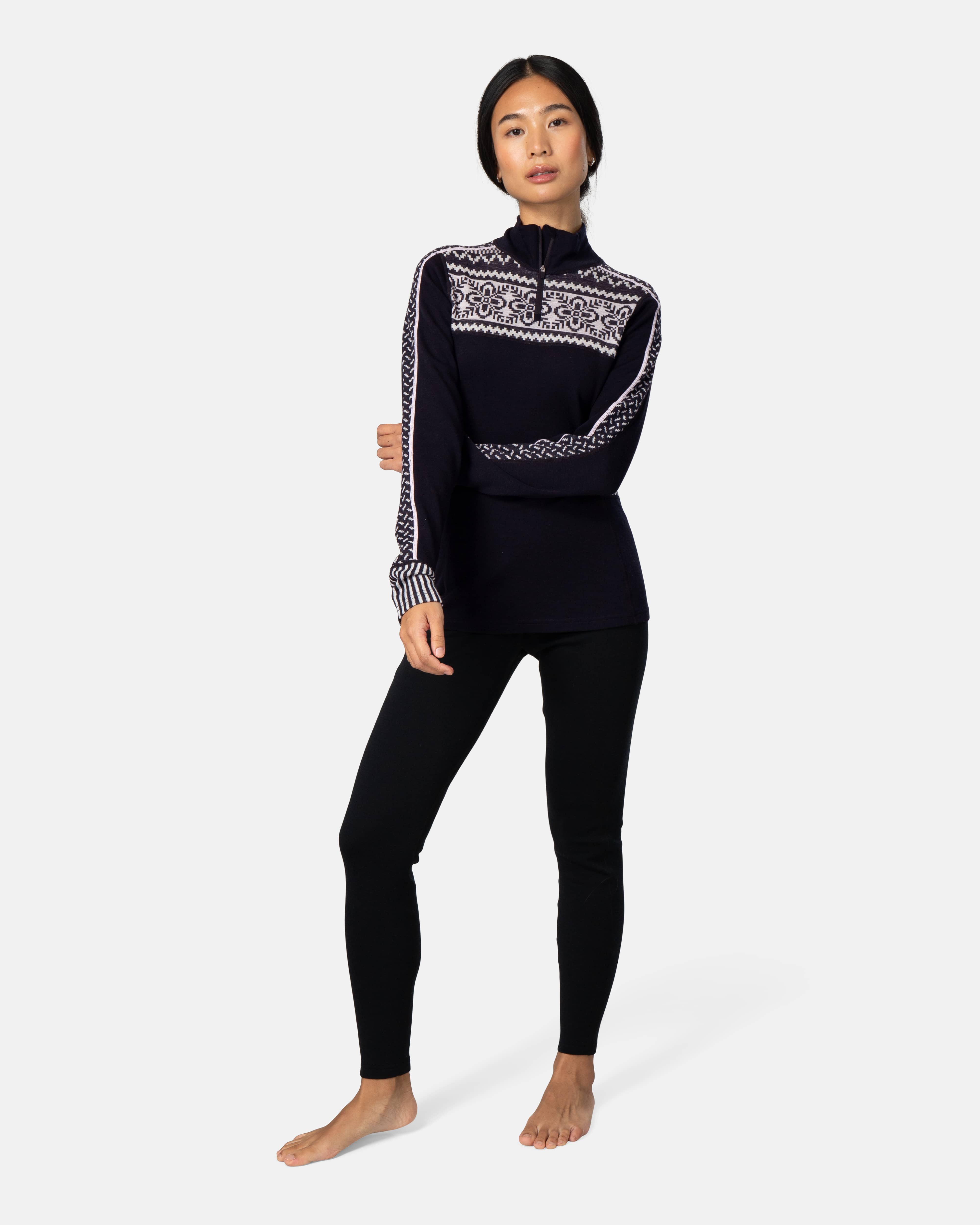 Ines Half Zip - 100% Merino Wool - Black