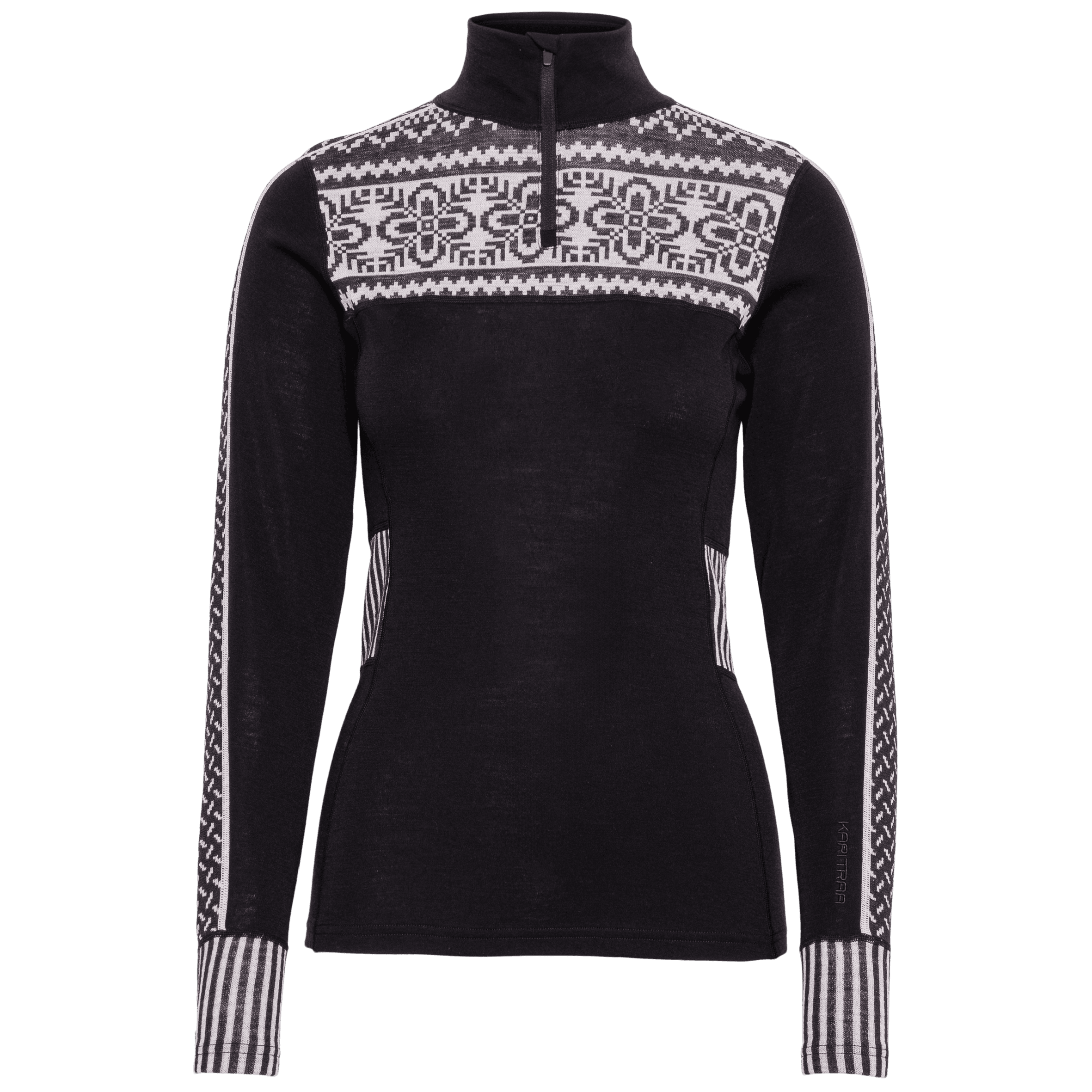 INA Ines Half Zip - 100% Merino Wool - Black